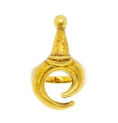 Lalaounis, bague signe du zodiaque or 750 stylisant le symbole du bélier, signée, doigt 50-10, 7g