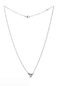Chaumet, Attrape-moi, collier en or gris 750 à maille forçat retenant une mouche sertie d'un diamant
