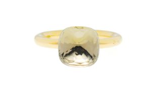 Pomellato, Nudo, bague or 750 sertie d'une topaze incolore facettée, signée, doigt 56-16, 8g