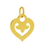 O.J. Perrin, pendentif cœur ajouré en or 750, signé, h. 3.8 cm, 5g