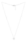 Pendentif cœur "illusion" or gris 750 serti de diamants taille brillant, sur une chaîne en or gris 7