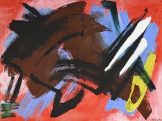 Gérard Schneider (1896-1986),  Opus 7 M , 1976, acrylique sur toile, signée et datée, 97x130 cm