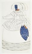 Manolo Valdés (1942),  Reina Mariana VIII , 2000, eau-forte et collage sur papier, signée et numérot