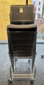 30 Boss Starr Chairs, with and without arms, various colours, with storage trolley (location in