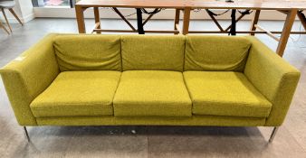 Upholstered 3-seater Sofa, green (location in building: room 401 rascal)