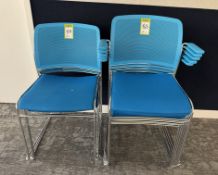 9 Boss Starr Chairs, 6 – with arms, 3 – without arms, turquoise (location in building: sixth floor
