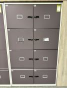 Steel 2-tone 6-door Locker, 1000mm x 480mm x 1680mm, 2 drawers, combination, no keys, open (location
