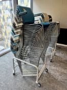 31 Boss Starr Chairs, with and without arms, various colours, with storage trolley (location in