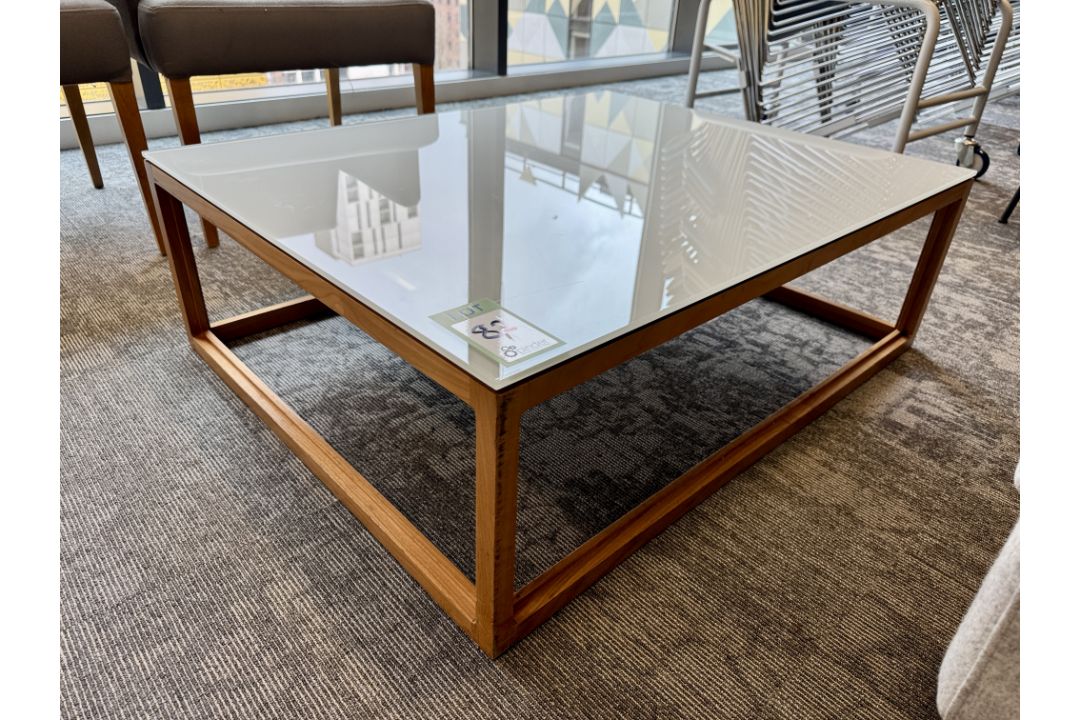 Wood framed Perspex top Coffee Table (location in building: sixth floor room explorer) - Image 2 of 4