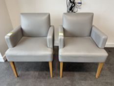 2 leather Armchairs, grey (location in building: room 401 rascal)