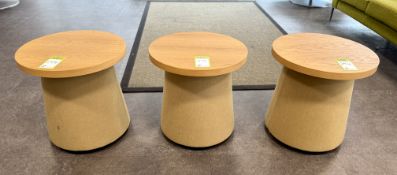 3 Orangebox shaped Coffee Tables (location in building: room 401 rascal)