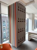 12 upholstered suspended Privacy Screens, 945mm x 2400mm, track not included (location in