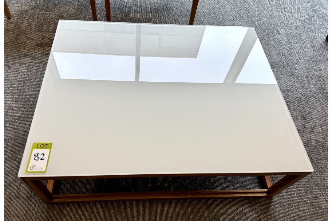 Wood framed Perspex top Coffee Table (location in building: sixth floor room explorer) - Image 3 of 4