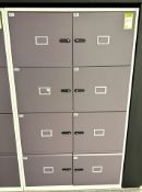 Steel 2-tone 6-door Locker, 1000mm x 480mm x 1680mm, 2 drawers, combination, no keys, open (location
