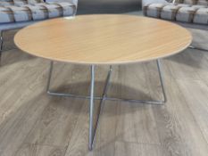 Orangebox Elan 06 circular Coffee Table, 800mm diameter x 450mm, with chrome legs (location in