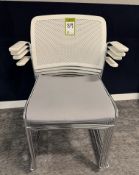 4 Boss Starr Chairs, with arms, grey base, white back (location in building: sixth floor room