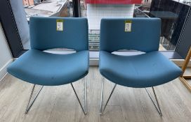 Pair Boss upholstered Reception Chairs (location in building: sixth floor)