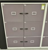 Steel 2-tone 4-door Locker, 1000mm x 480mm x 1280mm, 2 drawers, combination, no keys, open (location