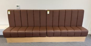 2 leather effect high back Benches, 1400mm wide (location in building: sixth floor)