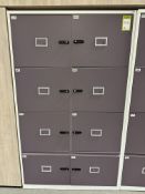 Steel 2-tone 6-door Locker, 1000mm x 480mm x 1680mm, 2 drawers, combination, no keys, open (location