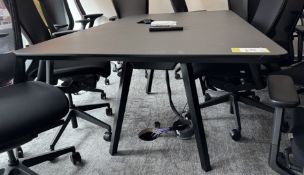 Meeting Table, 1800mm x 1000mm x 780mm, black, with cable management (location in building: room