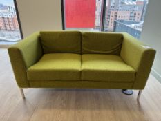 Lyndon Design upholstered 2-seater Sofa, green, 1400mm x 800mm (location in building: sixth floor)