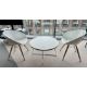 Orangebox Elan 06 circular Coffee Table, 800mm diameter x 450mm, white, with chrome legs and 2 - Image 1 of 4