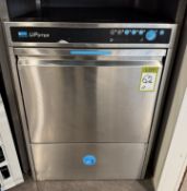 Meiko Upster stainless steel single tray Dishwasher, 600mm x 670mm x 820mm, 240volts (location in