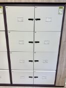 Steel 2-tone 6-door Locker, 1000mm x 480mm x 1680mm, 2 drawers, combination, no keys, open (location