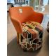 Beech effect circular Meeting Table, 1200mm diameter x 700mm, with upholstered base and 4 - Image 4 of 6