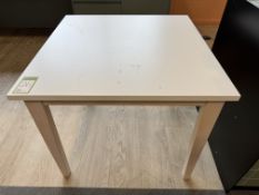 Square top Café Table, 900mm x 900mm x 750mm, white (location in building: sixth floor)