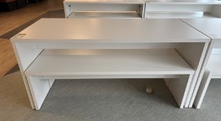 Dining/Breakout Table, 1600mm x 700mm x 750mm, white, with 2 benches, 1500mm x 350mm x 450mm,