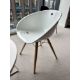 Orangebox Elan 06 circular Coffee Table, 800mm diameter x 450mm, white, with chrome legs and 2 - Image 3 of 4