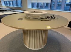 Circular Meeting Table, 2000mm diameter x 1050mm, with central light and cable management (