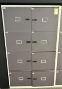 Steel 2-tone 6-door Locker, 1000mm x 480mm x 1680mm, 2 drawers, combination, no keys, open (location