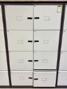 Steel 2-tone 6-door Locker, 1000mm x 480mm x 1680mm, 2 drawers, combination, no keys, open (location