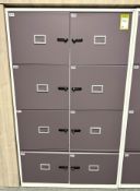 Steel 2-tone 6-door Locker, 1000mm x 480mm x 1680mm, 2 drawers, combination, no keys, open (location