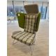 Contemporary upholstered breakout winged Armchair, with chrome legs, green (location in building: - Image 1 of 5