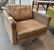 3 leather swivel Armchairs (location in building: room 401 rascal)