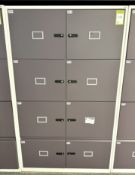 Steel 2-tone 6-door Locker, 1000mm x 480mm x 1680mm, 2 drawers, combination, no keys, open (location