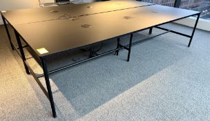 Tubular framed Meeting Table, 3000mm x 1000mm x 730mm, black, with cable management (location in