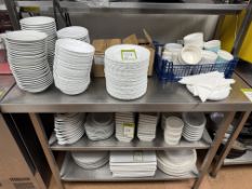 Quantity Plates, Dishes, Ramekins, etc, to 3 shelves (location in building: first floor)