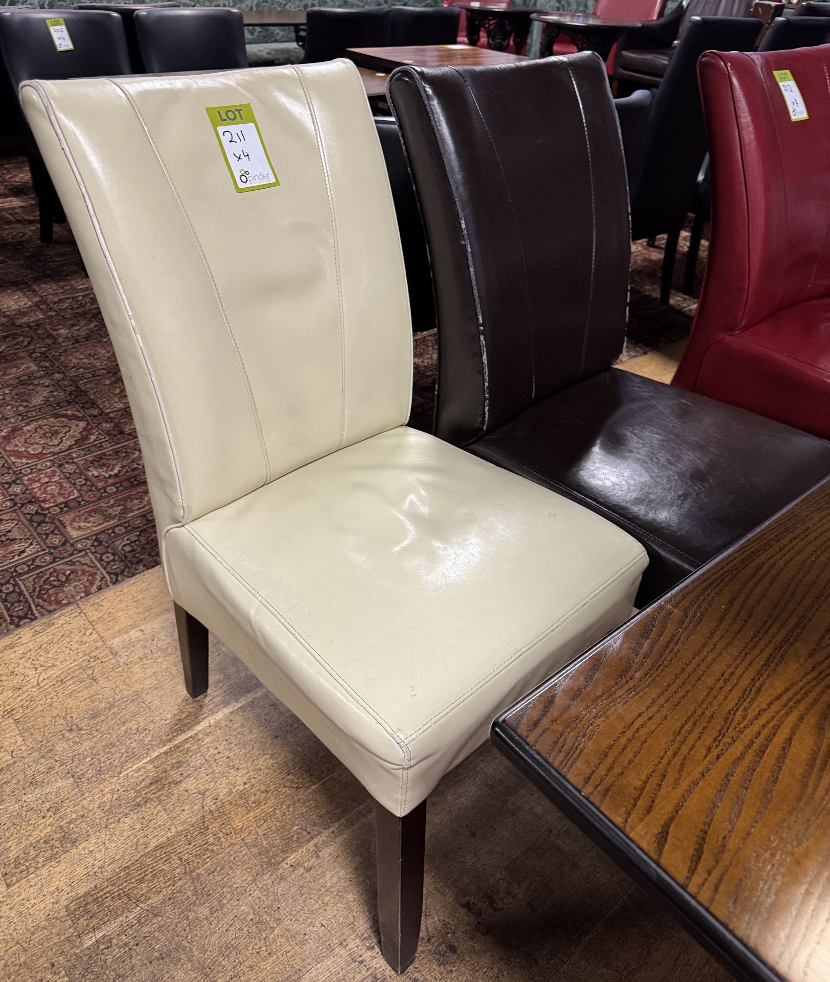 4 leatherette high back Bar/Dining Chairs (location in building: first floor)