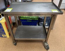 Stainless steel 2-shelf Trolley, 630mm x 360mm x 650mm (location in building: first floor)