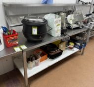 Stainless steel Preparation Table, 1800mm x 610mm x 830mm, with commercial can opener, undershelf,