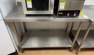 Stainless steel Preparation Table, 1200mm x 600mm x 880mm, with undershelf (location in building: