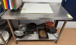 Stainless steel Preparation Table, 1200mm x 600mm x 880mm, with undershelf (location in building: