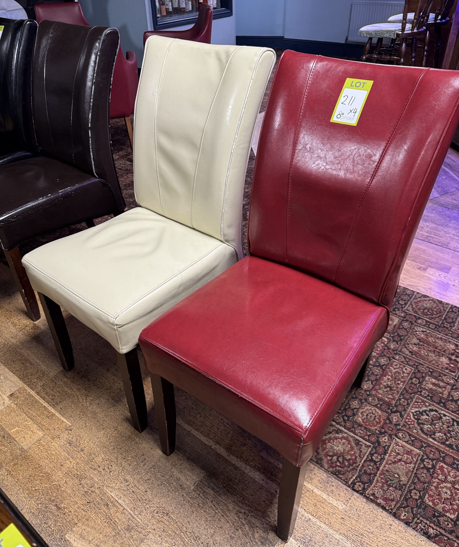 4 leatherette high back Bar/Dining Chairs (location in building: first floor) - Image 3 of 4