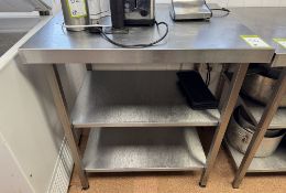 Stainless steel Preparation Table, 800mm x 600mm x 870mm, with undershelf (location in building: