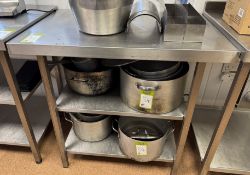 Stainless steel Preparation Table, 900mm x 600mm x 860mm, with 2 undershelves (location in building: